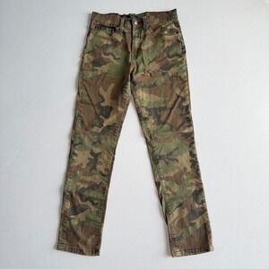 Polo Ralph Lauren Jeans Womens 29" Camo Green Sullivan Slim Logo Print Military